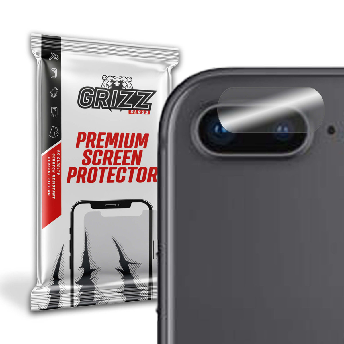 GrizzGlass HybridGlass Camera szkło hybrydowe na obiektyw do Apple iPhone 8 Plus