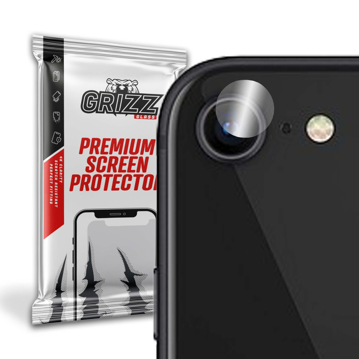 GrizzGlass HybridGlass Camera szkło hybrydowe na obiektyw do Apple iPhone 8