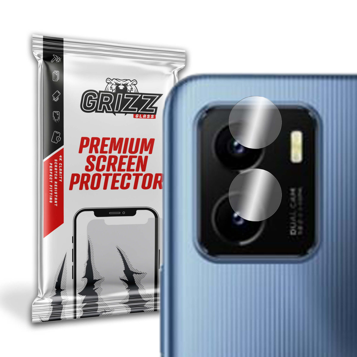 GrizzGlass HybridGlass Camera szkło hybrydowe na obiektyw do Vivo Y15s