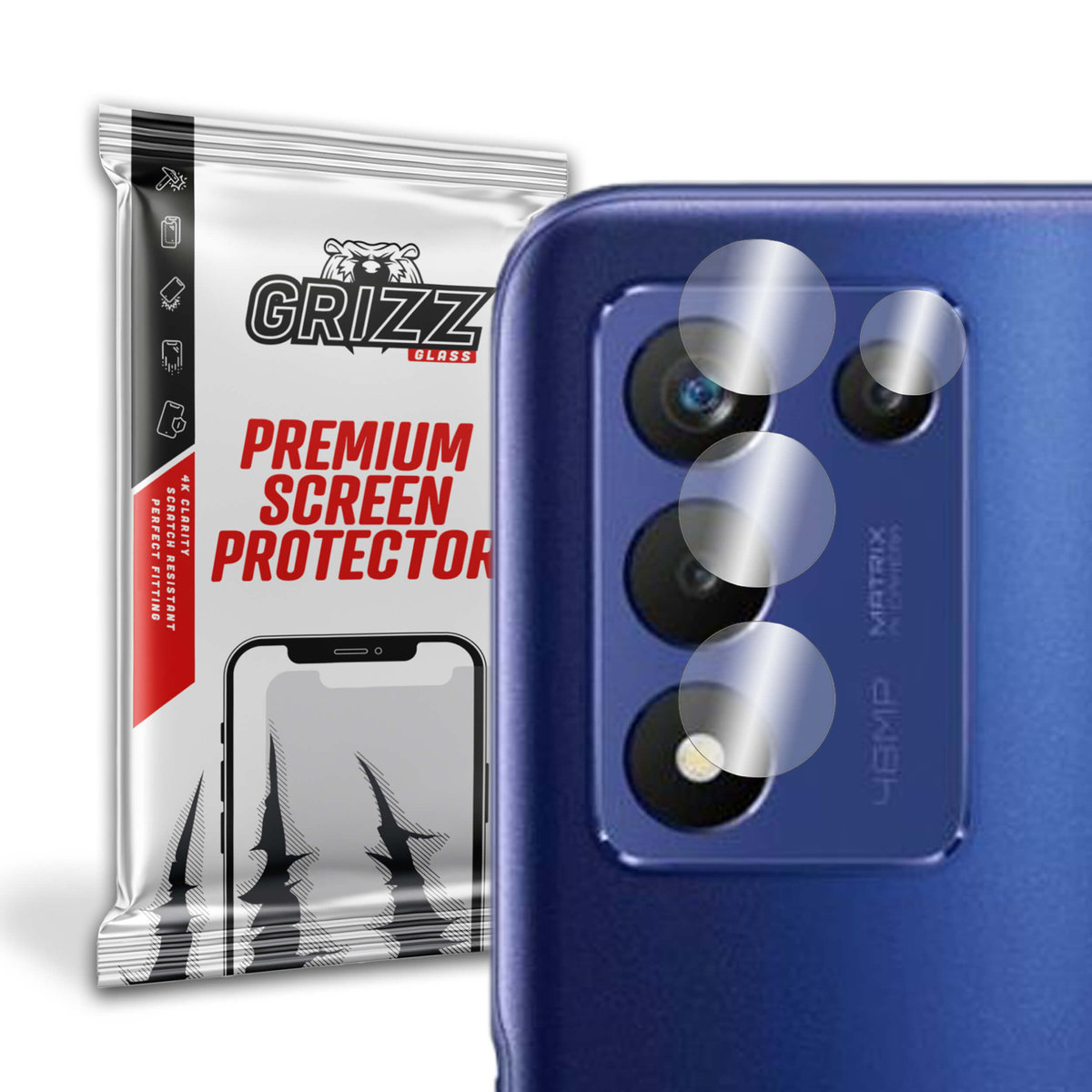 GrizzGlass HybridGlass Camera szkło hybrydowe na obiektyw do Realme Q3s 5G