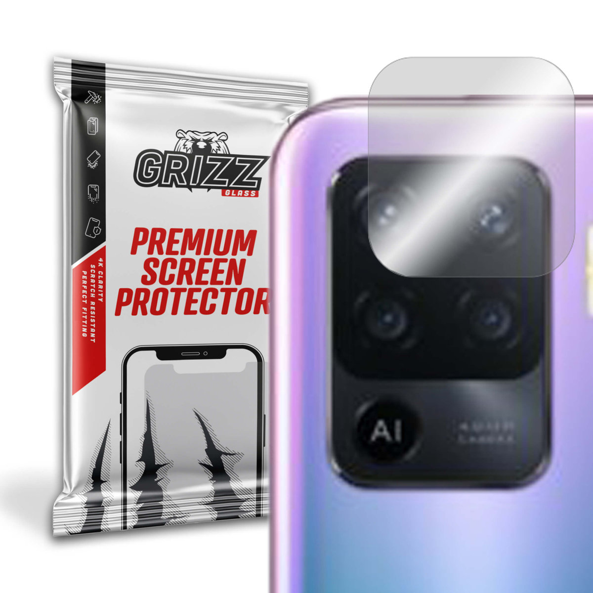 GrizzGlass HybridGlass Camera szkło hybrydowe na obiektyw do Oppo Reno 5 Lite