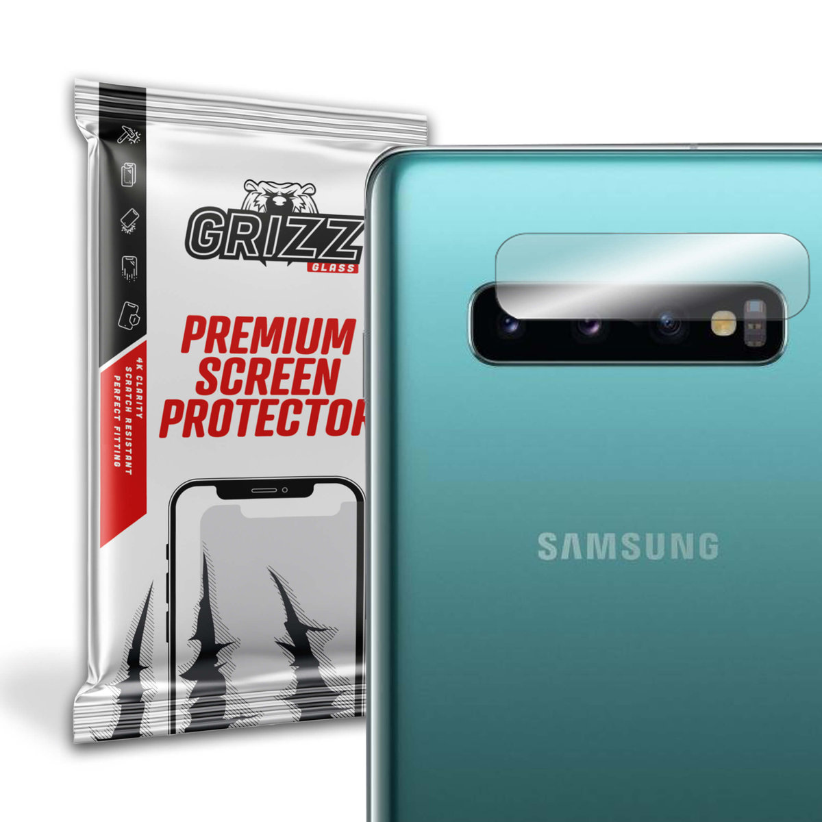 GrizzGlass HybridGlass Camera szkło hybrydowe na obiektyw do Samsung Galaxy S10 Plus