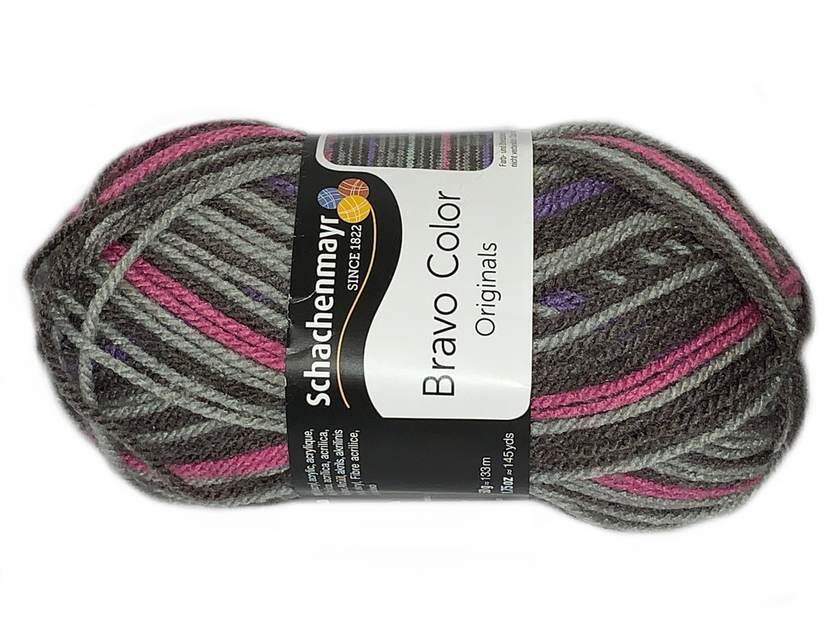 Schachenmayr 9801421 Bravo Color włóczka do robienia na drutach, szydełkowania, szary (Graphit), 15  x  7  x  7 cm 930 03 0795