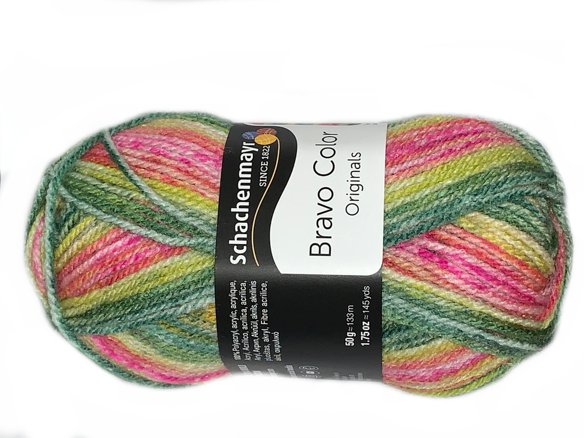 Schachenmayr 9801421 Bravo Color włóczka do robienia na drutach, szydełkowania, arbuz, 15  x  7  x  7 cm 9801421-02123