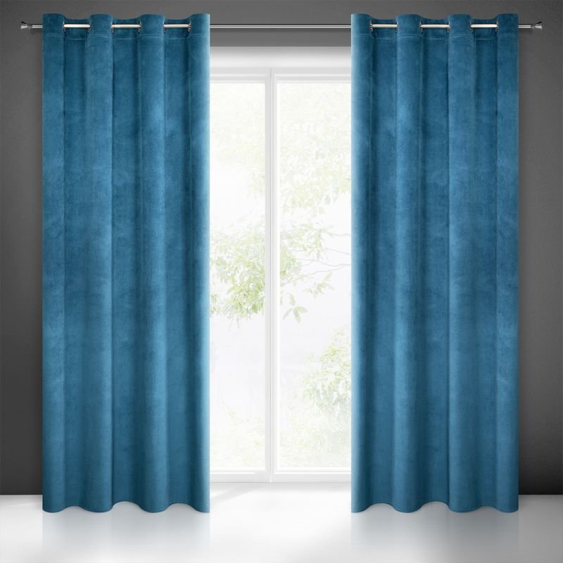 Euro Firany Zasłona 140 x 250 Dekoracyjna Welwet Milo Granat 1220782