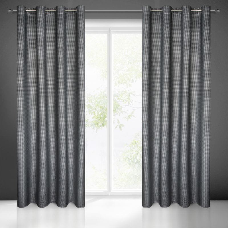 Euro Firany Zasłona Velvet Darcy 140 x 250 Przelotka Czarny Zasłona Velvet Darcy 140 x 250 Przelotka Czarny