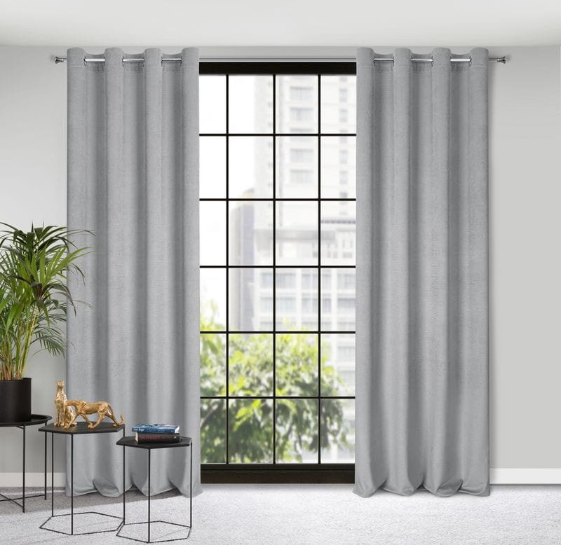 Euro Firany Zasłona Velvet Eliza 140 x 250 Przelotka Szary 1223837