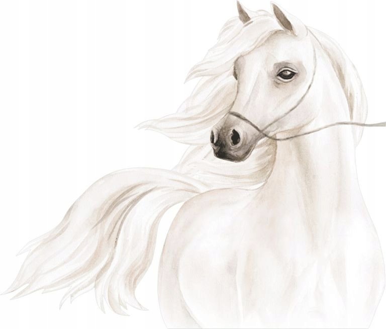 Pastelowy KOŃ Kucyk Naklejka na ścianę 140x120cm /NaklejkiOzdobne