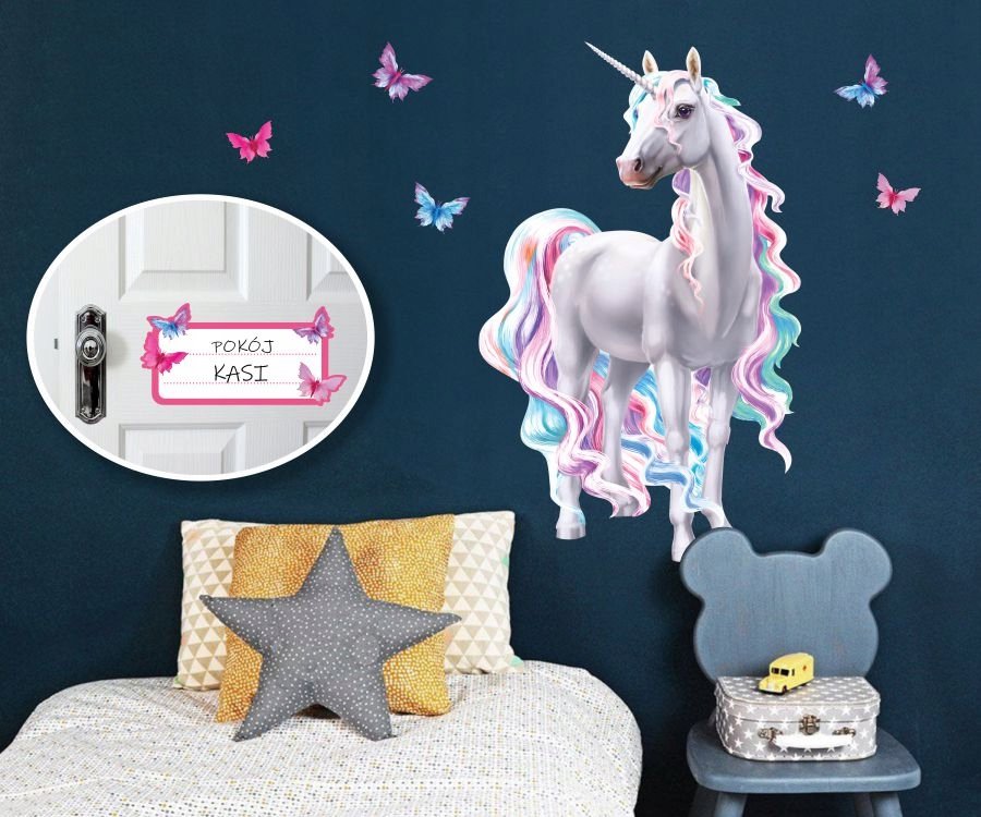 Jednorożec Unicorn Naklejki na ścianę 180cm Koń /NaklejkiOzdobne
