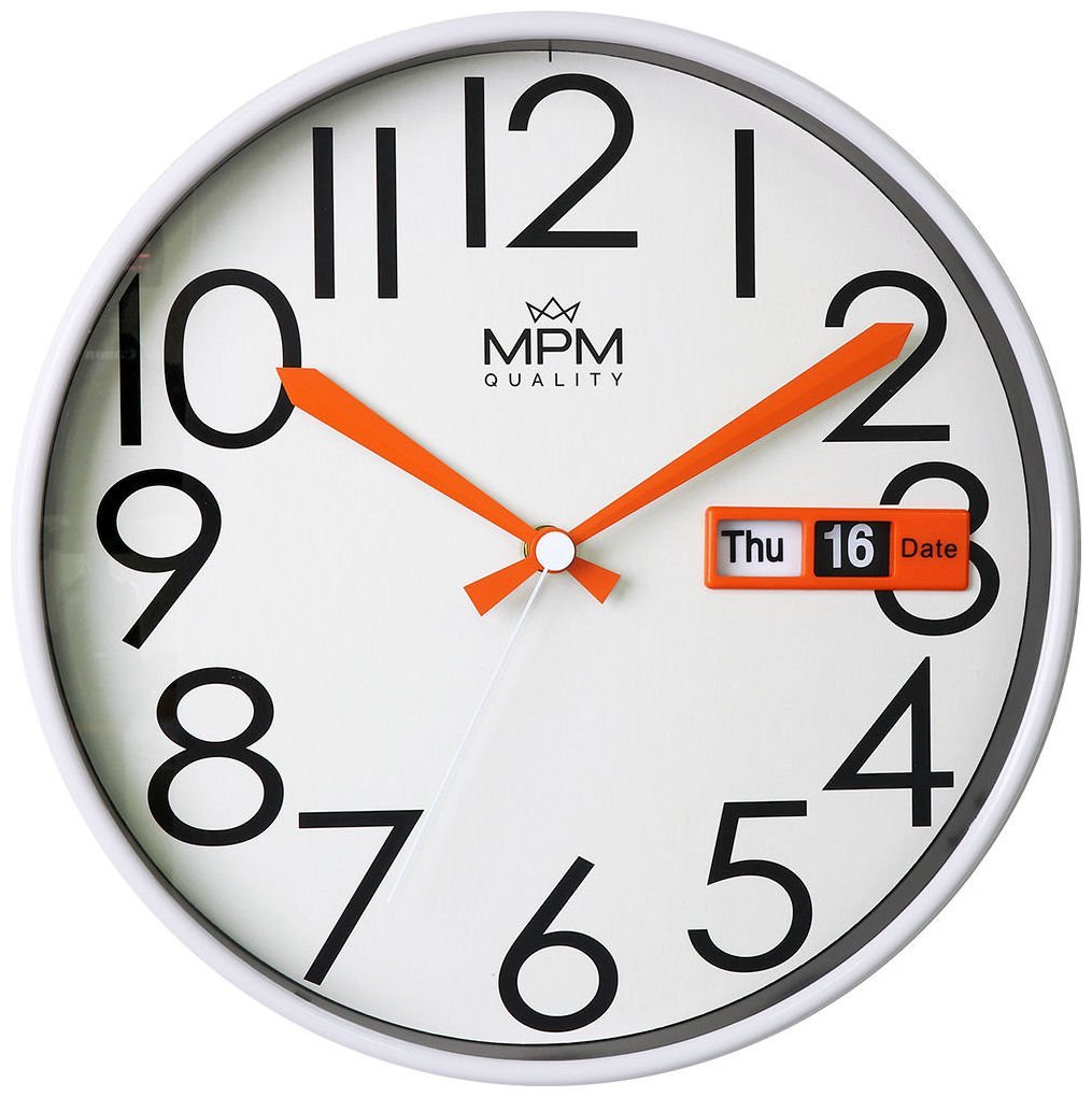 MPM Quality Zegar ścienny z datownikiem E01.3852.00 30 cm E01.3852.00