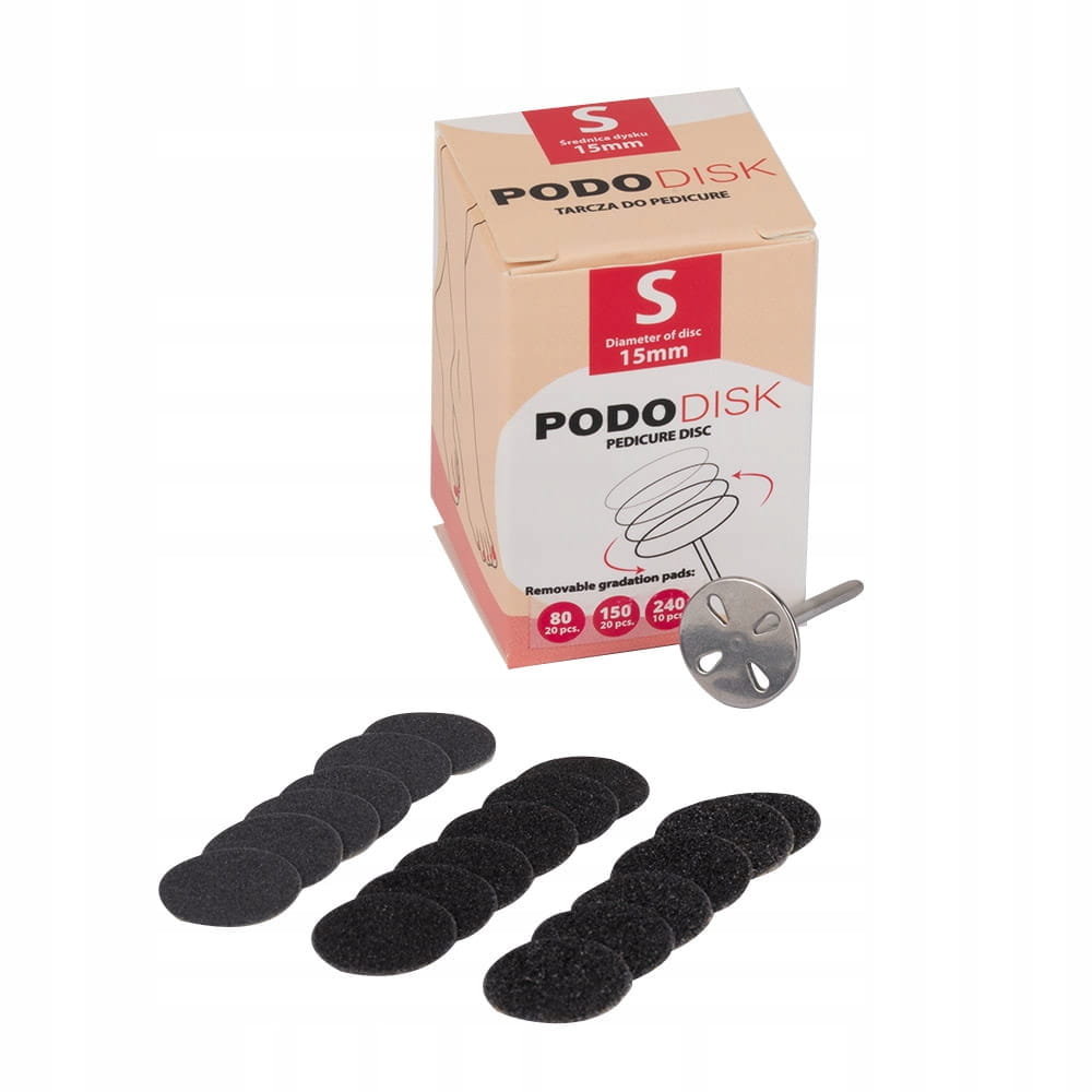 Molly Lac Dysk tarcza do pedicure Pododisk zestaw trzpień dysk + nakładki tarcze wymienne S 15 mm