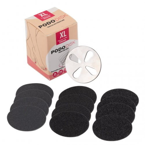 Molly Lac Dysk tarcza do pedicure Pododisk zestaw trzpień dysk + nakładki tarcze wymienne XL 35 mm