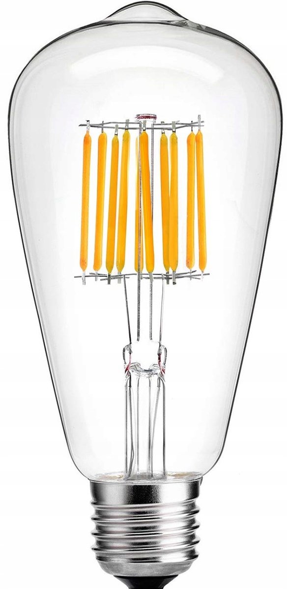 Żarówka E27 LED filament 10W 1000lm ozdobna ST64