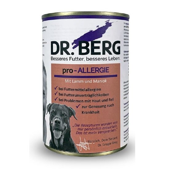 Dr. Berg Dr.Berg Pro-Allergie  zestaw 6x jagnięcina z maniokiem (6x400 g) 7161-45943