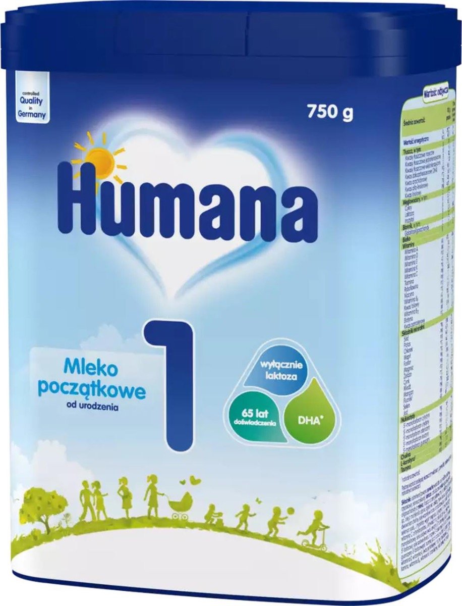 Humana Mleko początkowe 1 od urodzenia 750 g NN-ZHU-M175-002