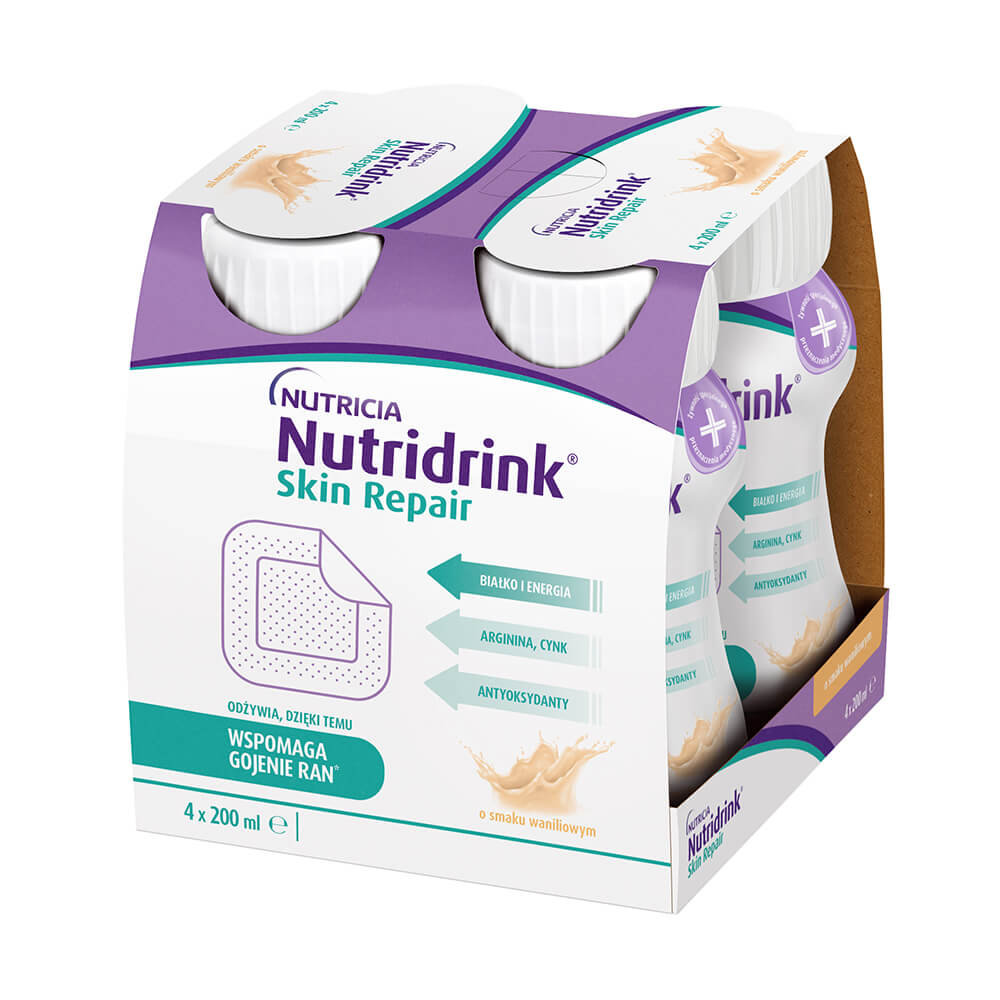 NUTRICIA Nutridrink Skin Repair Smak Waniliowy 4x200ml