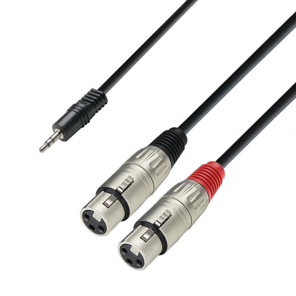 Adam Hall K3 YWFF 0100 - Kabel audio 3,5 mm Jack stereo na 2 x XLR żeńskie, 1 m K3YWFF0100