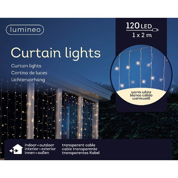 Kurtyna świetlna 120 ledów zewnętrzna ciepły biały 1x2m