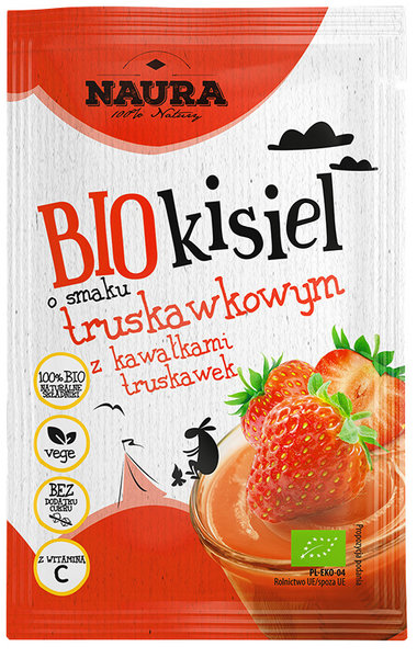 Kisiel o smaku truskawkowym z Witaminą C BIO 38 g Naura M00-6D9C-24152