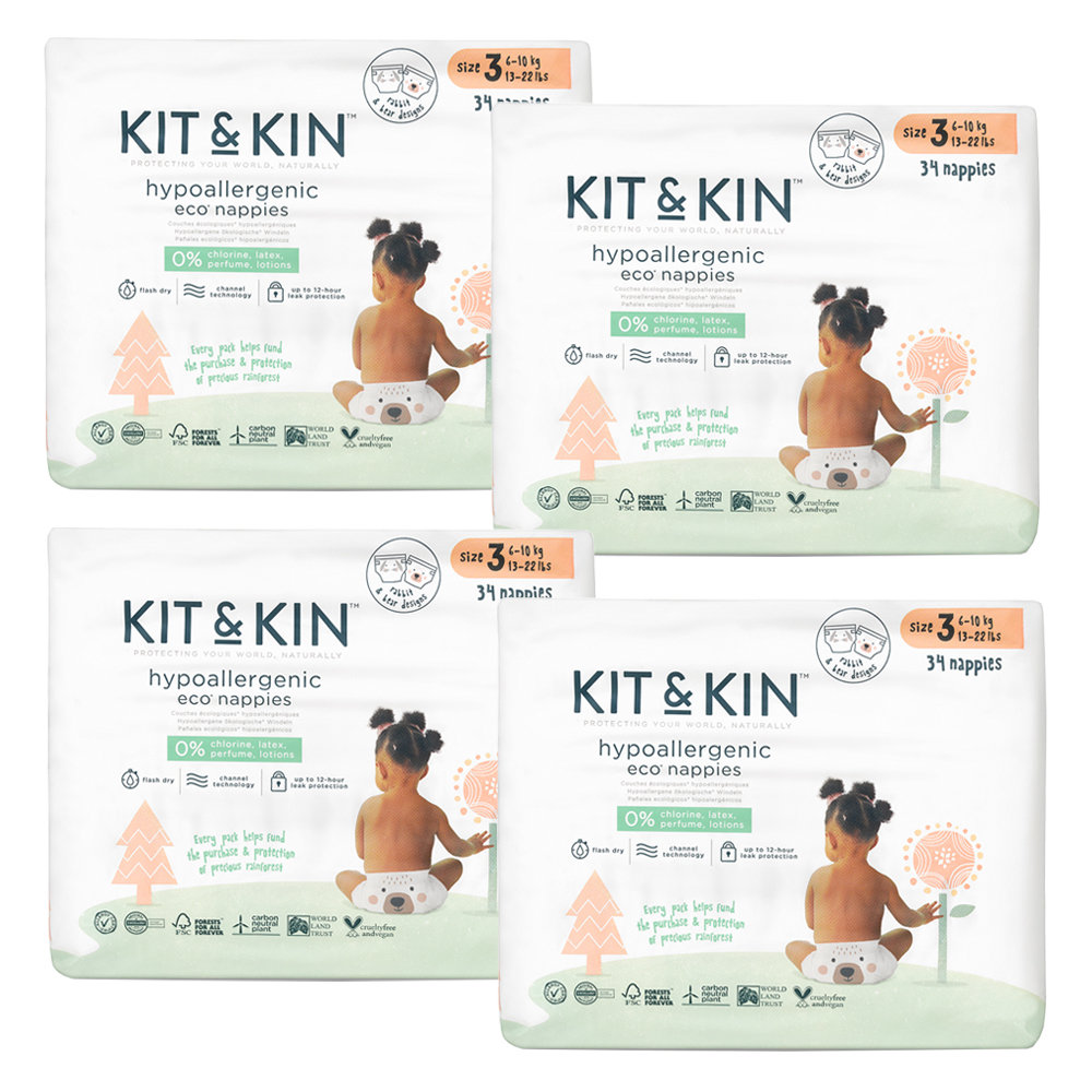 KIT AND KIN Kit and Kin, Biodegradowalne Pieluszki Jednorazowe