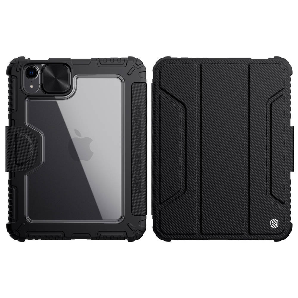 Nillkin Nillkin Bumper Leather Case Pro pancerne etui Smart Cover z osłoną na aparat i podstawką iPad mini 2021 czarny