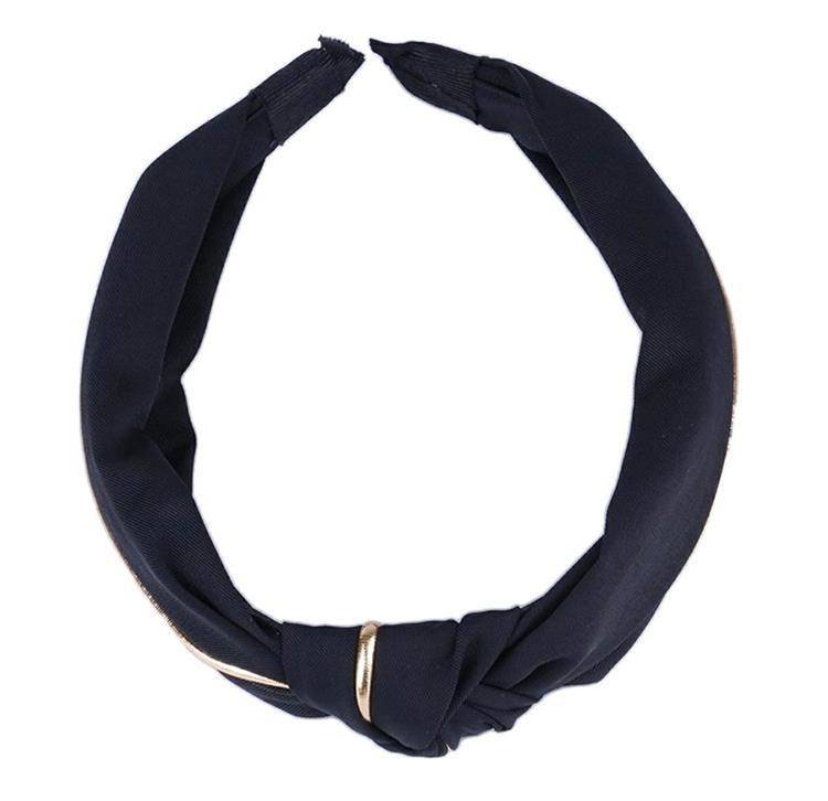 SZEROKA OPASKA DO WŁOSÓW Z WĘZŁEM typ turban granatowa BQ47E