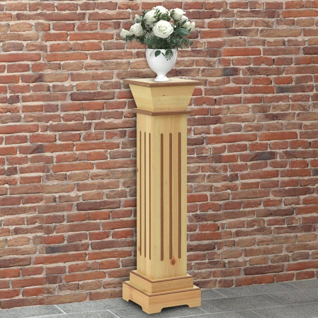 vidaXL Klasyczny kwietnik kolumna, jasne drewno, 17x17x66 cm, MDF