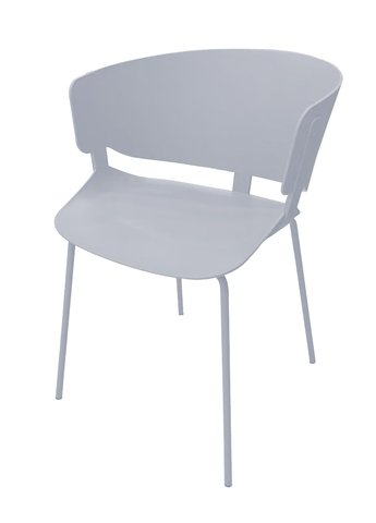 King Home Krzesło z tworzywa jasno-szare GARRET na metalowych nogach ARM-001.GREY