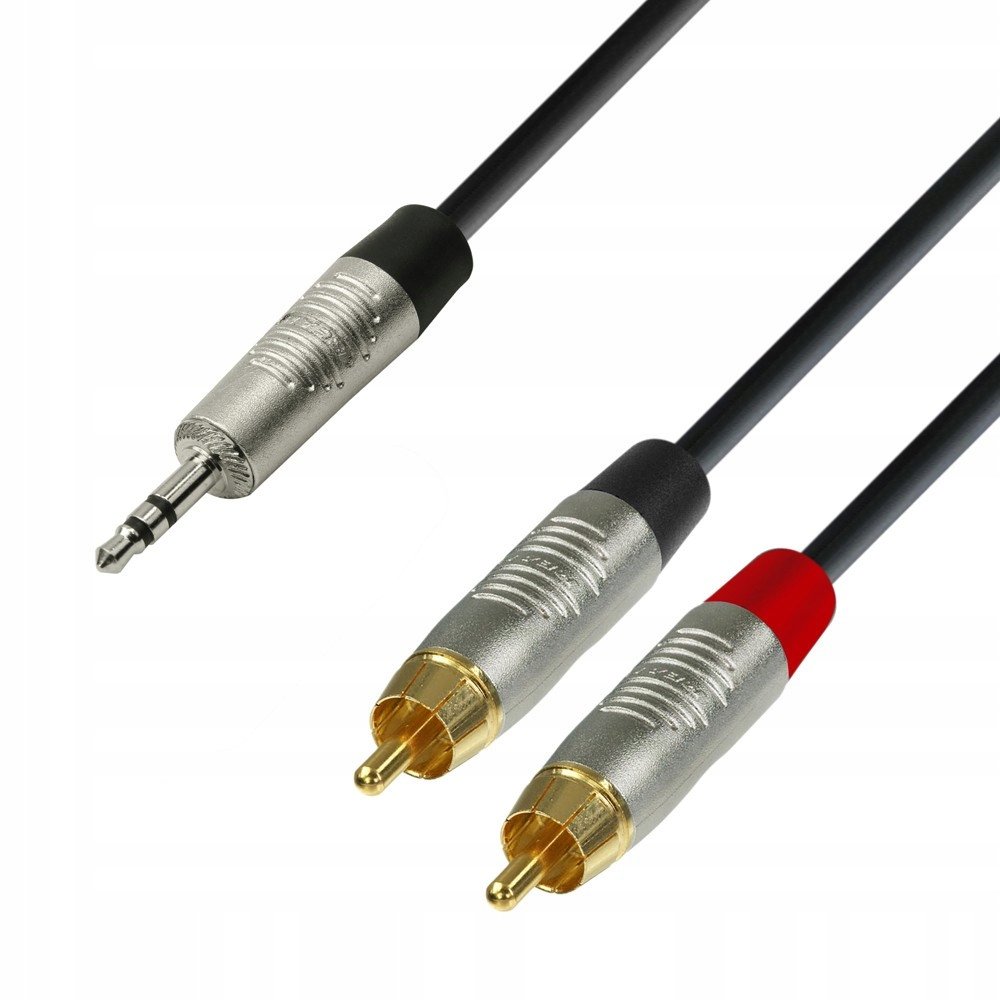 Adam Hall Cables 4 Star Series - Audio Cable REAN 3.5 mm Jack stereo / 2 x RCA męski 3.0 m przewód audio K4YWCC0300