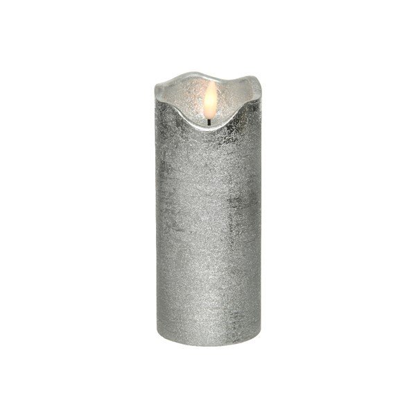 Świeca woskowa srebrna ledowa elektryczna na baterie 7x17cm