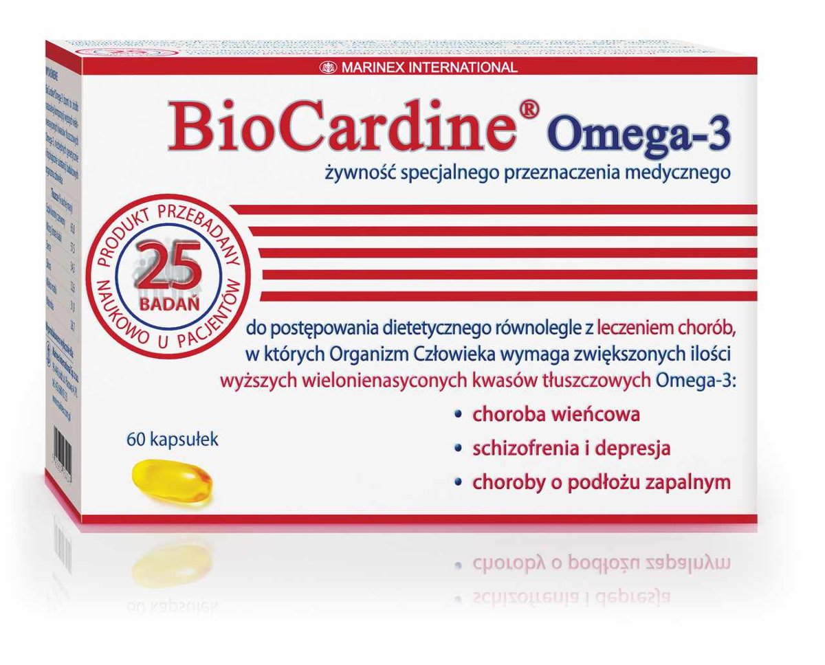 Marinex BioCardineOmega-3 olej rybi, 60 kaps.