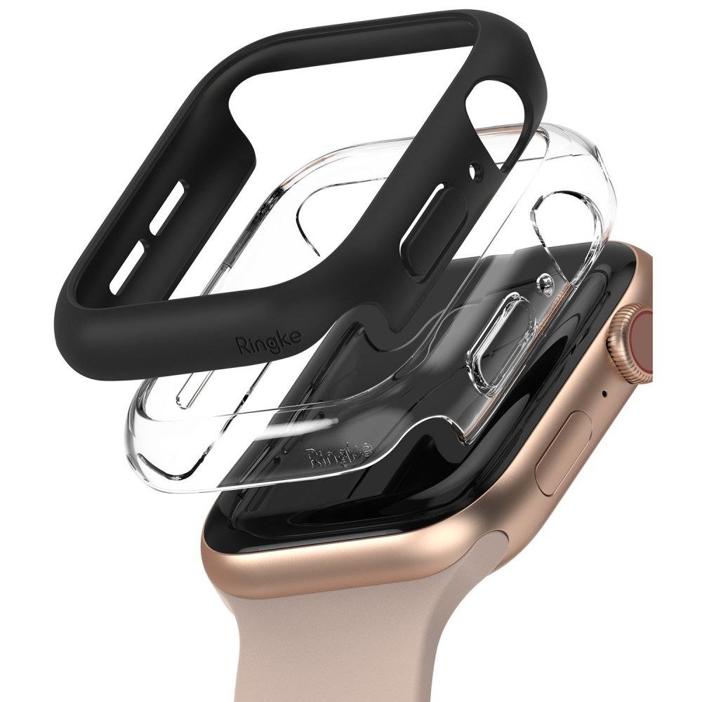 Ringke 2x Nakładka Ringke Slim do Apple Watch 4 / 5 / 6 / SE (40 mm) Clear & Black