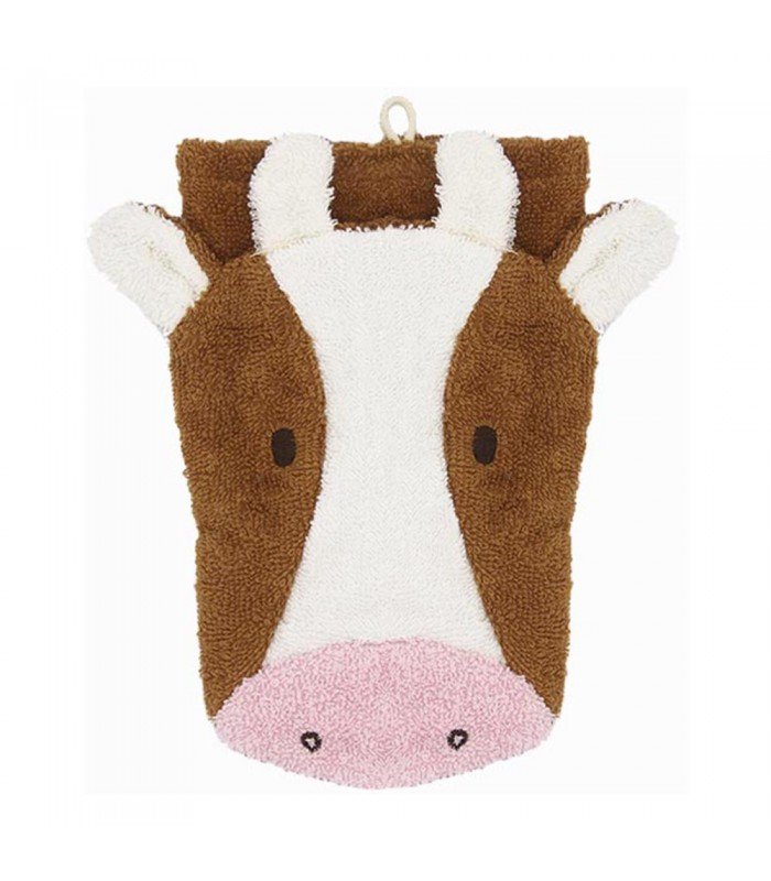 Myjka Do Kąpieli Dla Dzieci, Rękawica Kąpielowa Duża, Krówka Klara, Bawełna Organiczna, Gots, Fürnis
