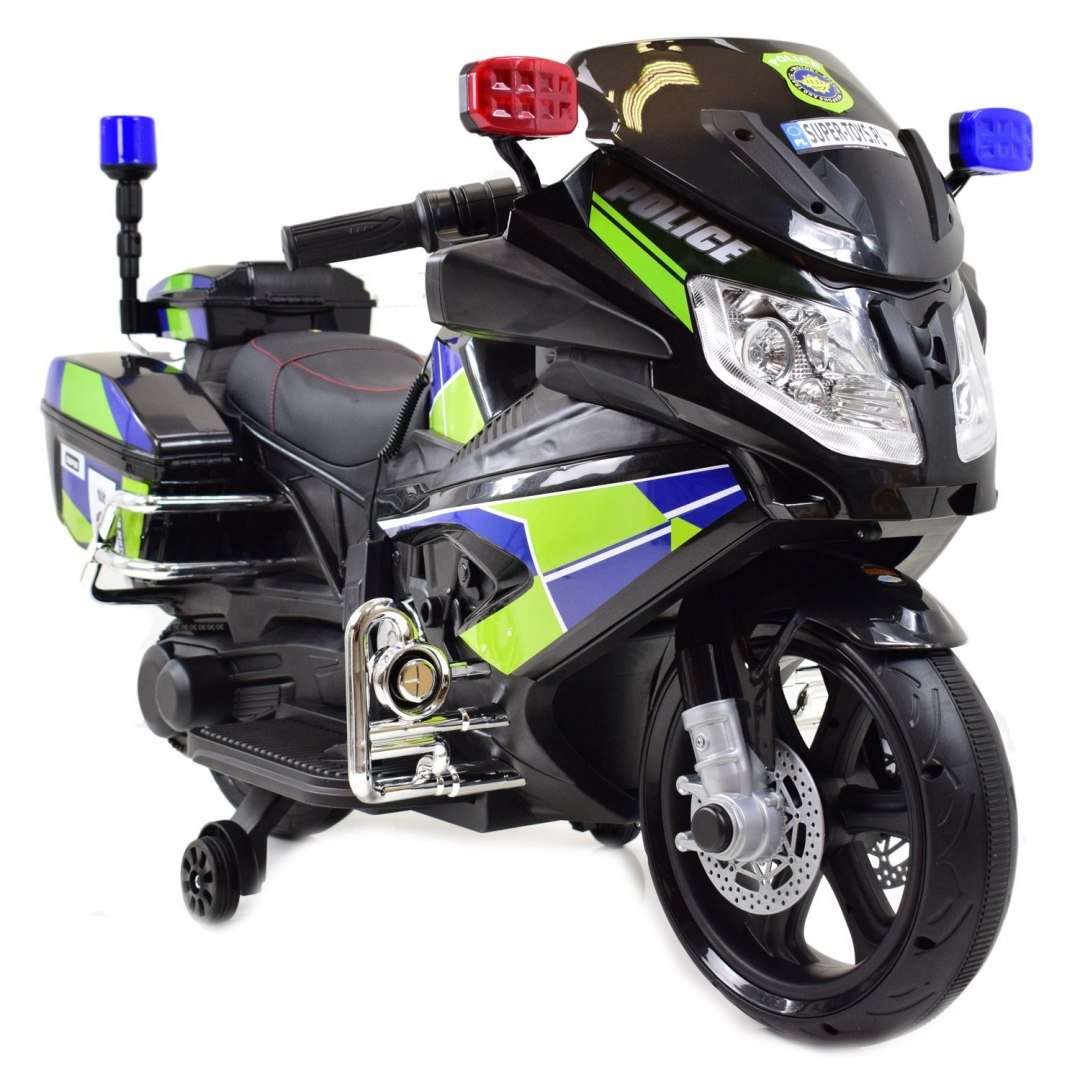 SUPER-TOYS MEGA MOTOR POLICYJNY NA AKUMULATOR KOGUT MEGAFON MOC/BEJ8188 BEJ-8188-CZARNY