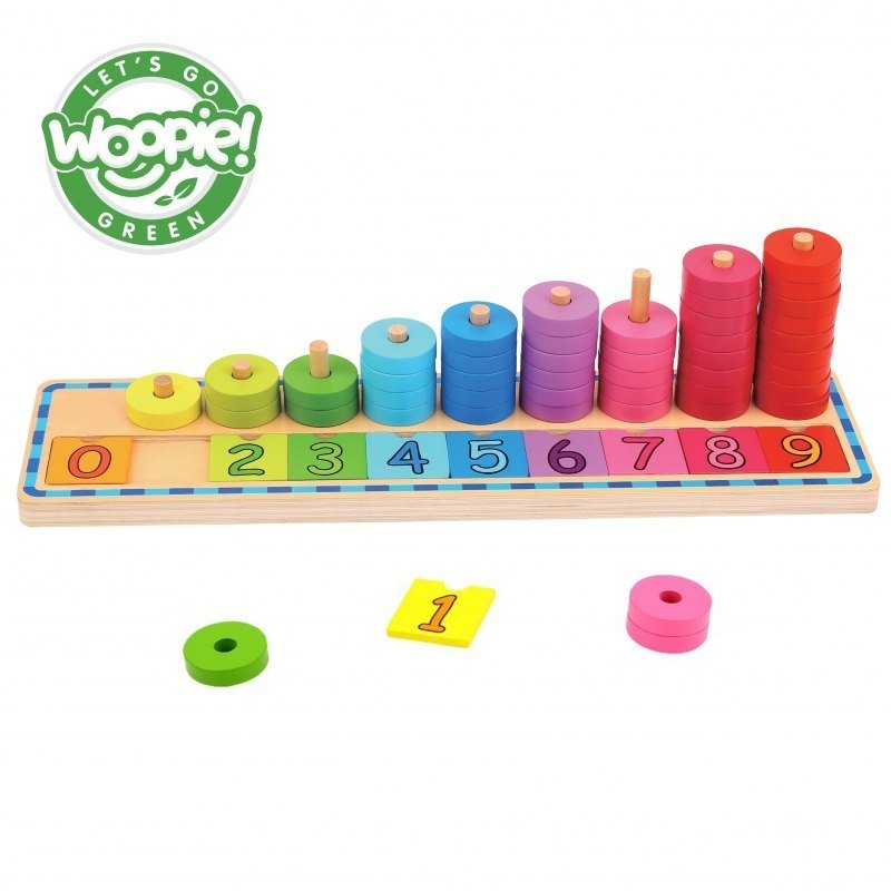 Woopie WOOPIE GREEN Układanka Nauka Liczenia i Kolorów Montessori 56 el.