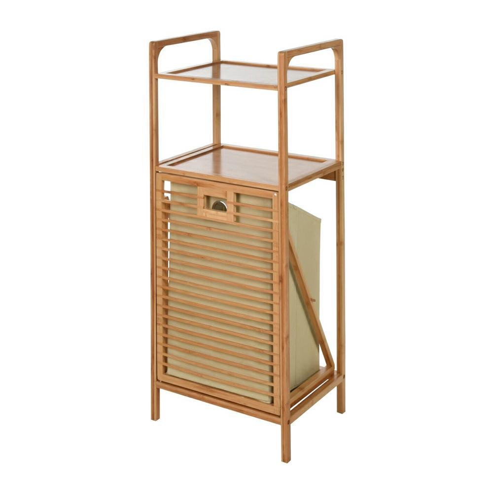 Bathroom Solutions Regał, 2 półki i kosz na pranie, bambus, 95 cm