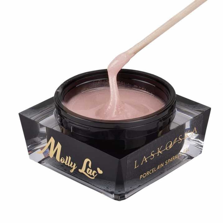 Molly Lac Żel budujący do paznokci Porcelain Sparkle Gel Laskovska Light Nude MollyLac 15 g