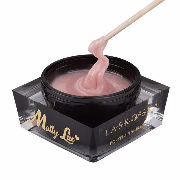 Molly Lac Żel budujący do paznokci Porcelain Sparkle Gel Laskovska Natural Pink MollyLac 15 g