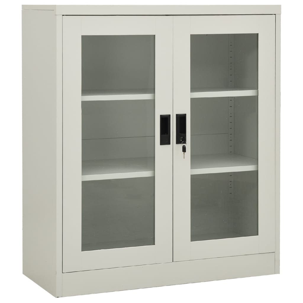 vidaXL Szafka na dokumenty jasnoszara 90x40x105 cm stalowa 335935