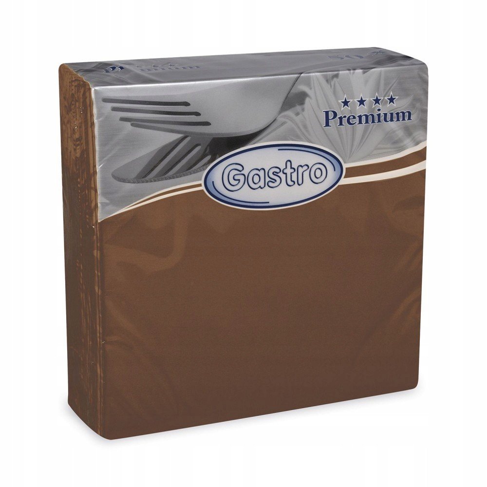 Serwetki Flizelinowe Premium Brązowe 40 X 40cm 50sztuk