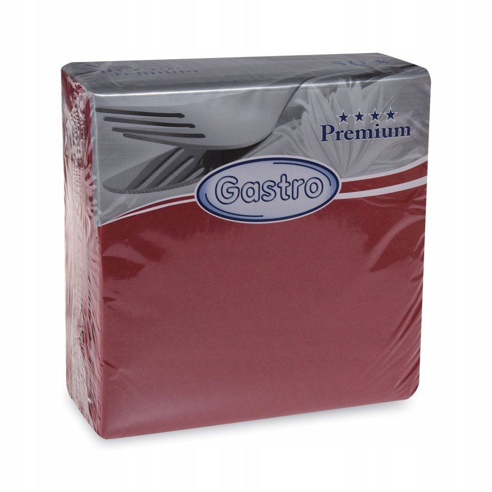Serwetki flizelinowe Premium bordowe 40 x 40cm 50sztuk