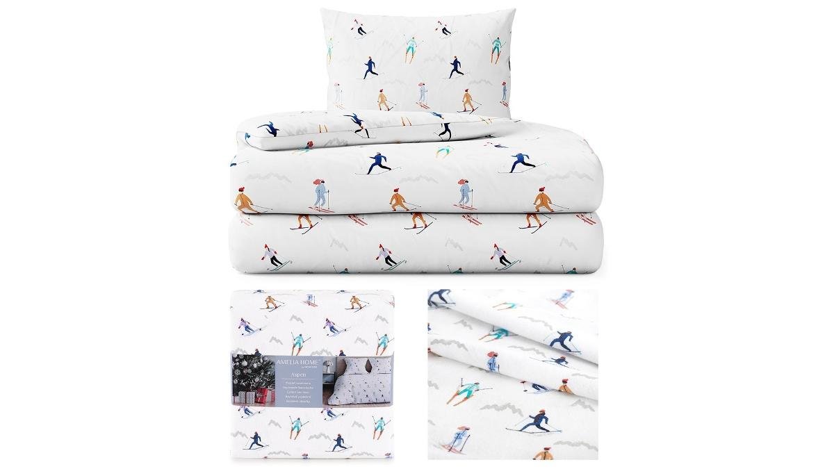 Flanelowa pościel jednoosobowa AmeliaHome Snuggy Aspen, 155x220 cm