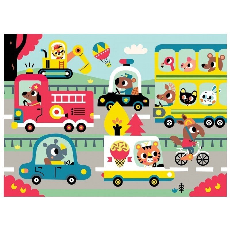 Petit Monkey Petit Monkey -  MAXI Puzzle Wesołe zwierzęta - W drodze