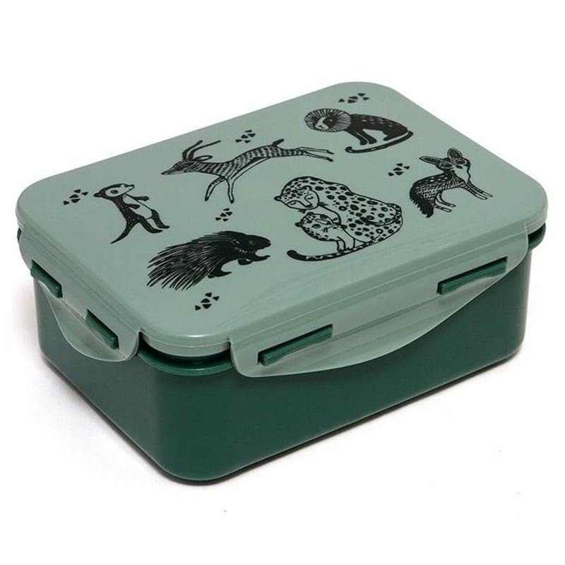 Petit Monkey Petit Monkey  -  Śniadaniówka Lunchbox Black Animals Salie