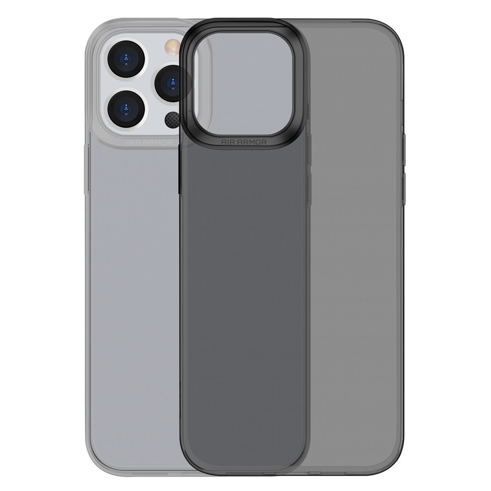 Baseus Simple Series Case przezroczyste żelowe etui iPhone 13 Pro Max czarny ARAJ000501