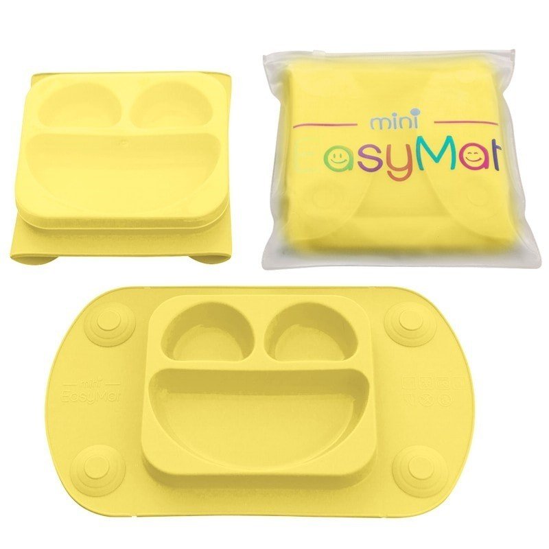 EASYTOTS EasyTots - EasyMat Mini 2in1 BUTTER silikonowy talerzyk z podkładką - lunchbox