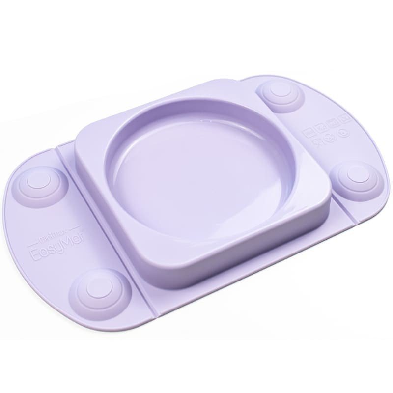 EASYTOTS EASYTOTS - Easytots  -  Easymat Mini Max 2in1 Silikonowy Talerzyk z Podkładką  -  Lunchbox Lilac