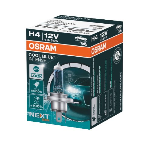 Osram COOL BLUE Intense NextGen H4 P43t 12V 60/55W 1 szt. + Osram W5W Intense