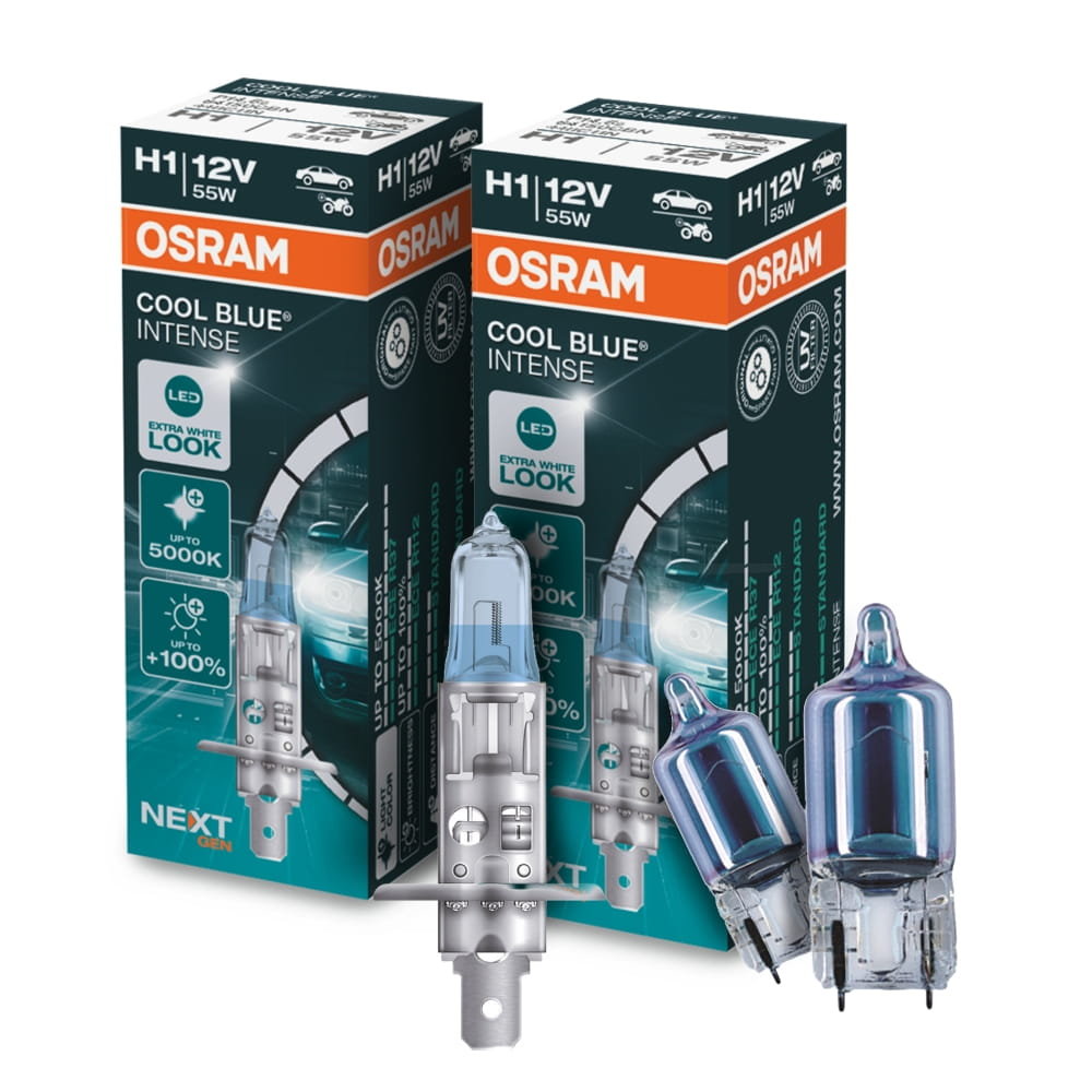 Osram COOL BLUE Intense NextGen H1 P14,5s 12V 55W 2szt + Osram W5W Intense