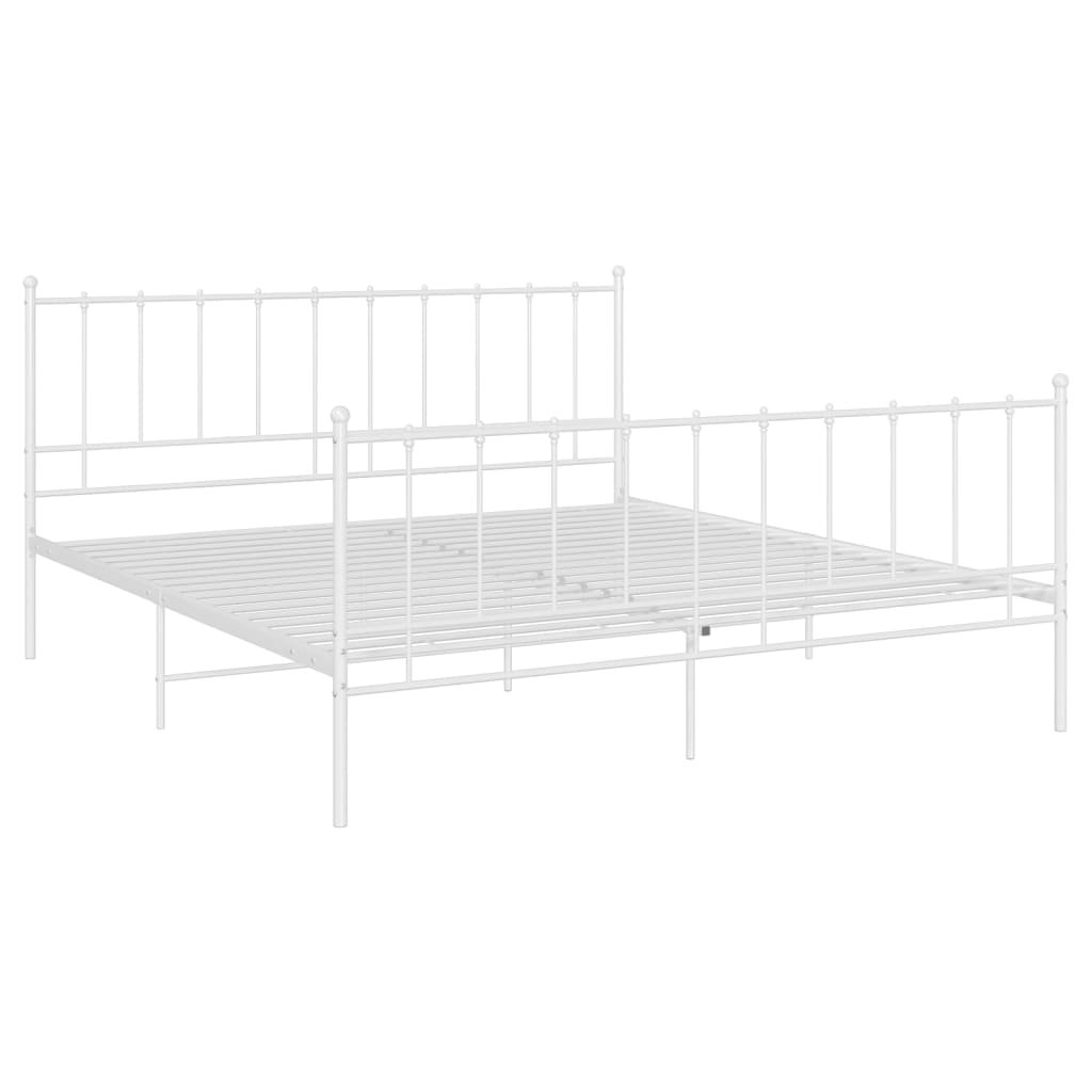 shumee Rama łóżka biała metalowa 140 x 200 cm